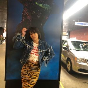 Zara denim frayed jacket